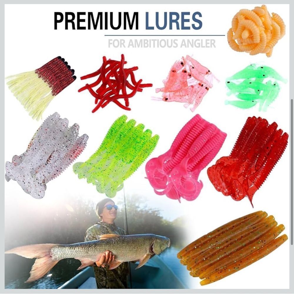 Fishing Lures Kit 302pcs Crankbaits Spinnerbaits Worms Jigs w Tackle Box - Picture 5 of 6